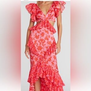 AMUR silk cutout dress